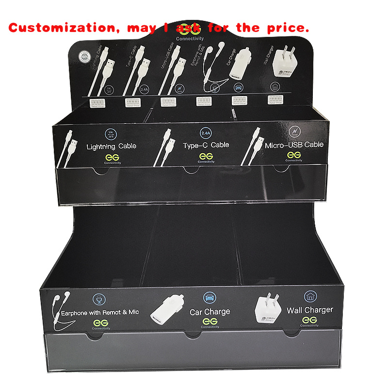 Phone Accessories Rack Display - custom.Tinya Moderne USB-Kabel, schnell leuchtendes Acryl-Display,